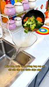 Rổ Nhựa PET Rửa Rau Củ Quả Đa Năng Thiết Kế Thoát Nước Tiện Lợi Trong Suốt Lọc Thức Ăn Sang Trọng-NIEVE