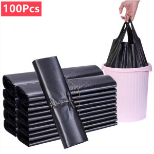 100pcs Thickened Household Black Rubbish Bag For Bathroom Garbage Bag Kitchen Points Off Trash Can Bin Rubbish Plastic Bags