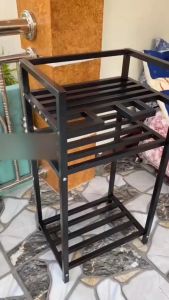 2/3 Layer Water Container Rack Stand for Water Dispenser Heavy Duty Water Organizer Rack Shelf for Living Room Balcony Patio Office