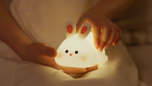 [SG Stock] Cute and Funny Rabbit Sheep Touch Silicone Night Light Eye Protection Sleep Bedside LED Lamp Rechargeable