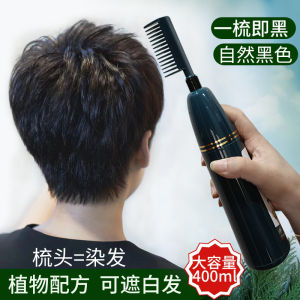 Natural Plant-Based Hair Dye Black Male Home Use Self-Coloring Grey Covering Pure Black Hair Gloss Stick-On Combs Included