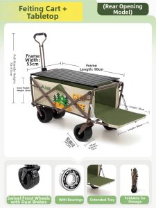 BSWOLF | Foldable Camping Wagon Portable For Children Lying Down