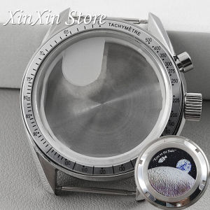 39.7mm Watch Stainless Steel Moon Back Cover Case Chronograph For VK63 VK64 Movement For OMG Watch Parts 20mm Strap Watch Box
