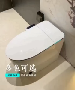 Smart Toilet With Tank Zero Water Pressure Auto Lid Seat Heating Bidet Wash Warm Air Dry Auto Flush