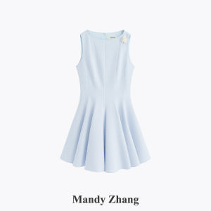 French Elegant Sleeveless Waist Cinching Short Dress