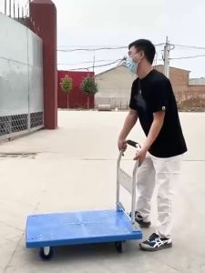 รถเข็นของ4ล้อ รถเข็นของ รับได้น้ำหนัก 500กก รถเข็น รถเข็นของพับได้ พื้นพลาสติก ABSอย่างหนา