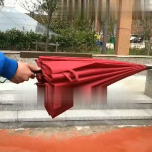 Satu Keluarga Payung 16 Jari Polos Buka Otomatis Gagang Lurus C1158 Payung Pelangi Jumbo Umrbrella