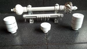 Rollet Breket Besi Gorden Double Fullset 3mtr Mahkota Batang Ulir Ganda & Rel Elite Vitrase Minimalis