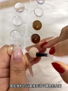 Ready Stock 120pcs Nail Art Polish Palette Dot Flat Manicure Nail Color Card Gel Color Tips 美甲圆点色卡甲油胶颜色展示板瓶底瓶盖色卡拍照豆豆甲片