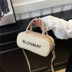 [Hot-selling womens bags] European and American popular straw-woven mobile phone bags for womens early summer new messenger small square bags versatile ins beach vacation bags