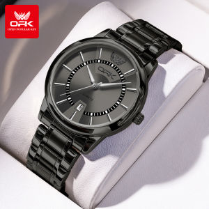 OPK Watch for Men Original Brand Luxury Waterproof Diamond Dial Luminous Stainless Steel Wristwatch Suitable Dress