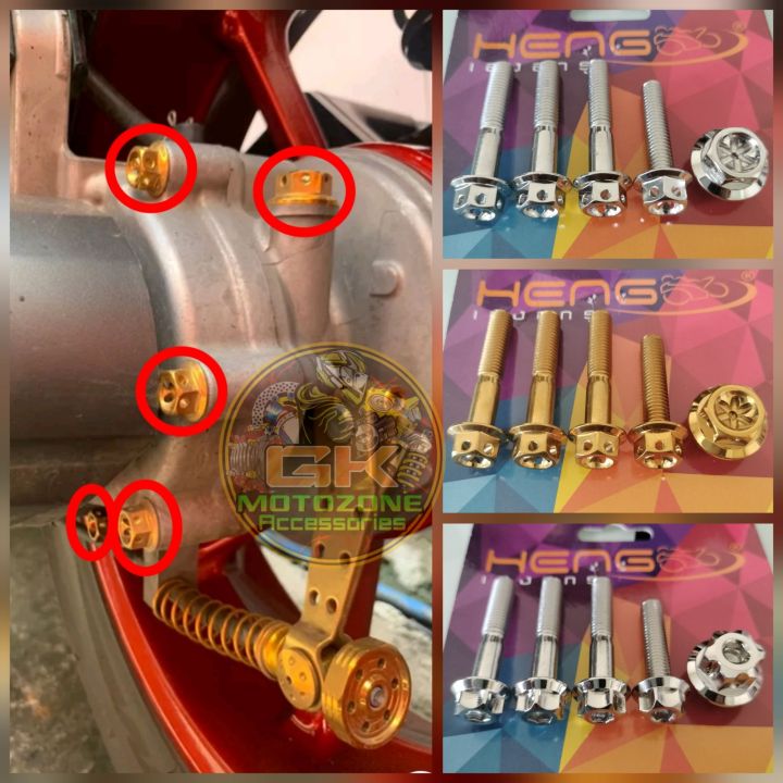 HENG Crankgear Bolt Drain Plug Bolt & Gear Oil Bolt for Nmax v1, v2, v2