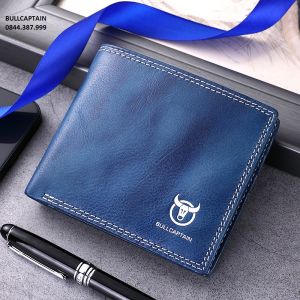 Ví nam bóp nam cao cấp da bò thật dáng đứng ngang đẹp thời trang BULLCAPTAIN cầm tay full hộp da mềm mịn - hàng cao cấp