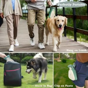 Dog Poop Scoop Foldable Pet Waste Picker with Large-Mouth Clip & Fixed Bag Opening Portable Poop Scooper for Dogs Ldeal for Walk