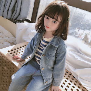 Stylish Comfortable New Girl Cartoon Print Denim Top