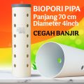 Pipa Biopori + Tutup PVC Diameter 4 Inch Panjang 70 Cm Untuk Resapan Air Tanah. 
