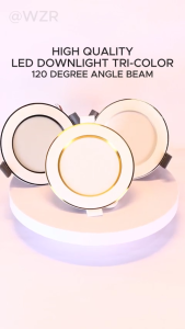 Energy Saving 7W LED Tri-Color Downlight Recessed Ceiling Pin Light 220V for Home Shop & Office Lighting