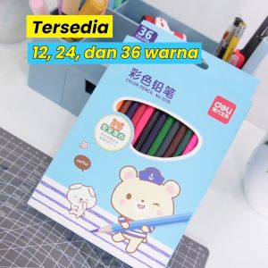 Deli pensil warna 12/24/36C warna cerah bentuk hexagonal 7016 7018 7019