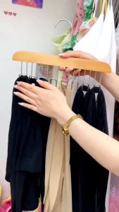 Móc treo đồ lót đồ dây mũ khăn thắt lưng cà vạt giá treo 8 mắc bằng gỗ đa năng treo áo lót túi xách gọn tủ