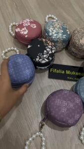 Alana - Mukena Parasut Korea Motif 2in1 Tas Bulat Mini Travelling Premium