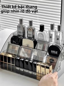 WANYU | Tổng Hợp Đựng Mỹ Phẩm Acrylic Đa Cấp cho Bàn Làm Việc với Ngăn Đựng Trang Điểm Giá Đựng Son và Nước Hoa Kệ Đựng Palette Mắt