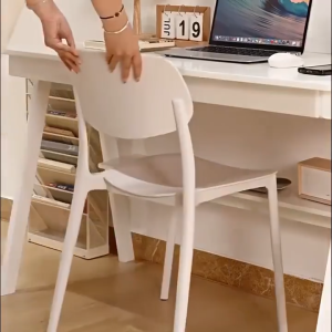 【VIDKHSY Store】Nordic Plastic Dining Chair Stackable Thickened Office Chair with Backrest Study Chair for Dining Table Home Chairs
