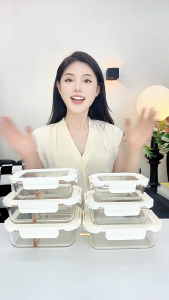 Tempered Glass Lid Cover Borosilicate Glass Food Container | Airtight Lunch Box | Microwave & Oven Safe
