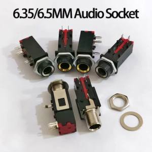 1-5PCS 6.35mm Audio Stereo/Mono Female jack Microphone Headphone jack 1/4 inch Panel Mounting Connector PJ309 PJ-602B