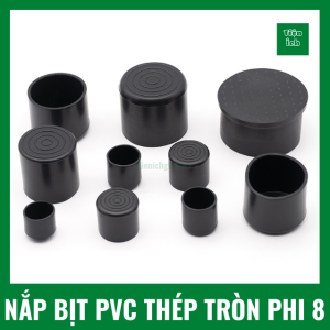 Đầu bịt cao su núm bịt chân tròn bao ngoài đường kính phi 8 dày 1mm cao 6mm làm từ nhựa PVC mềm dẻo đàn hồi tốt