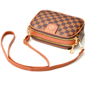 Túi Đeo Chéo Họa Tiết Thời Trang Cho Nữ Túi Đeo Vai Đơn Mềm Có Khóa Kéo Túi Đựng Điện Thoại Di Động Túi Xách Nhỏ Đa Năng Phong Cách Hàn Quốc