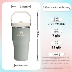 STANLEY | Cốc Nước 1500ml Thép Không Gỉ Cách Nhiệt Có Ống Hút Gập Chống Rò Rỉ Dùng Tại Nhà Văn Phòng Xe Hơi