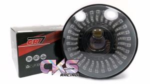 Lampu Headlamp LED Model Bulat 7 Inchi LED CR7 Waterproof Universal Bisa Untuk Motor Mobil Plus Senja