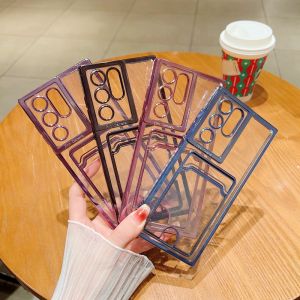 Crashstar mạ vỏ điện thoại mềm trong suốt với đồ đựng thẻ cho Samsung Galaxy Note 20 Ultra S25 S24 S23 S22 Ultra S21 Plus + S20 FE A54 A34 A14 A73 A53 A33 A13 A72 A52 A32 A12 a21s A71 A51 A31 A16 A55 a35 A15 silicon an toàn Ốp điện thoại Bìa Shell