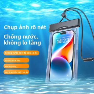 Túi Đựng Điện Thoại Chống Nước Có Cửa Sổ Trong Suốt Tương Thích Với Màn Hình Cảm Ứng Vỏ Chụp Ảnh Dưới Nước Dành Cho Bơi Lội Chèo Thuyền - Android iPhone Huawei Xiaomi Phổ Thông