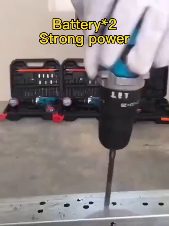 Makita Impact drill Cordless Drill 288V drill power tool heavy duty drill set  rechargeable drill bit set for metal wood and concrete makita power tools electric drill set on sale cordless drill big impact drive tools