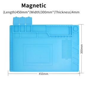 Grey 35X22cm Repair Pad Insulation Heat-Resistant Soldering Station Silicon Solder Mat Work Pad Desk Maintenance Platform Pad