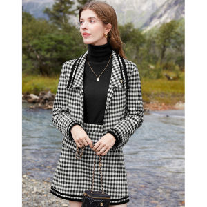 Yigue | Winter New Arrival Double-faced Check Tweed Set