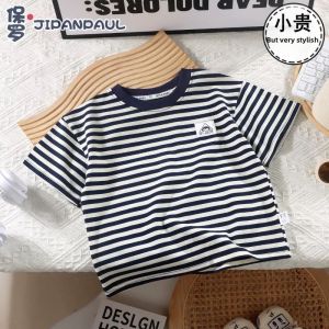 JIFANPAUL | Striped Round-neck Half-sleeve Boys T-shirt Thin
