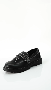 Black Loafers Student Leather Shoes Casual Leather Shoes for Men Loafers Women Loafers Couple Leather Star Shoes Slip-on Shoes