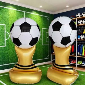 1/2pc 61inch standing base soccer cup aluminum foil balloon soccer-themed home decor and props indoor themed decorative ambiance