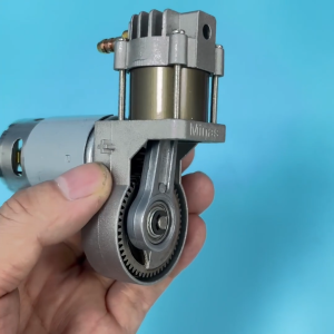 Máy bơm hơi Minas mô tơ 550 công suất 80W piston nhông truyền động kim loại. Hai phiên bản.