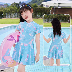 Fashionable Childrens Swimming Suit Quick Dry One Piece Swimwear for Girls Professional Baby Swimsuit New 2024 Design
