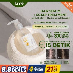 ❤️Agen Lume❤️LUME SCALP HAIR THERAPY SERUM GROW TONIC NON PARABEN ANTI RONTOK RAMBUT BERCABANG KETOMBE KERING LUMECOLORS 150ML