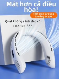 Quạt Cổ USB Có Thể Sạc Được Quạt Cầm Tay Di Động Nhỏ Không Có Lá Quạt Điều Hòa Không Khí Cho Nhà Bếp Quạt Cổ Macaron Màu Phổ Biến
