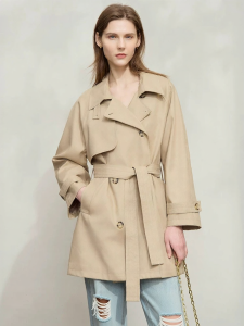 AMII | Belted Classic British Style Spring Trench Coat
