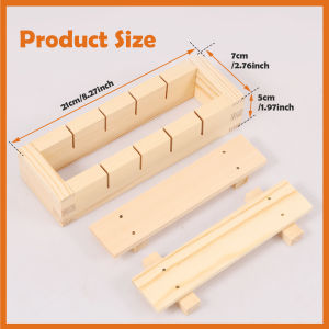 Wood Sushi Press Mold with Slots Rectangular Sushi Maker DIY Sushi Press Mold Oshizushi Mold Box Practical Sushi Rice Roll