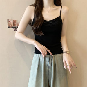 plus Size Lace Camisole Tank Top Women Summer Backless Strap Vest Pad Base Shirt Sleeveless Slim Fit Upper Apparel