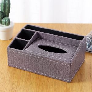 Leather Tissue Box Remote Control Storage Box Living Room Coffee Table Restaurant Household Tissue Holders