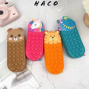 Hộp bút pop it silicon nhiều hình ngộ nghĩnh đồ chơi bấm nút giúp giải trí giảm stress cho bé