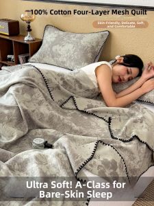 SHAYA | Retro All Cotton Blanket for Office Nap Air Conditioning Bed Sofa Use